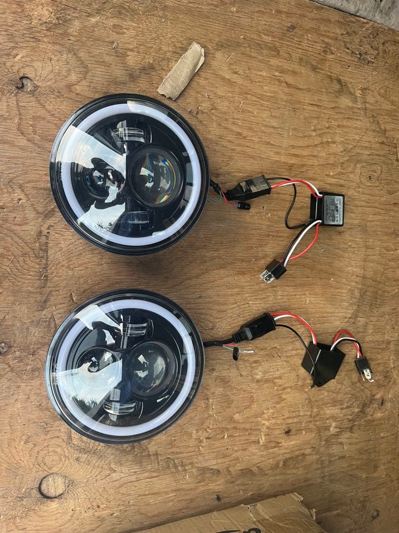 jA11 LEDヘッドライト　7インチ汎用　マイナスコントロール付き