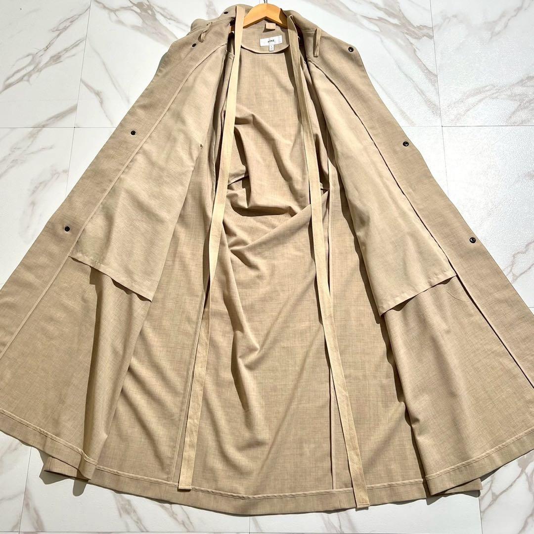 む様　HYKE ハイク　ロングコート　ストレッチトロピカルミリタリーコート