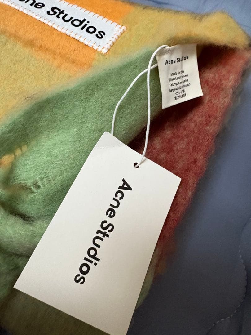 Acne Studios アクネストゥディオズ　オレンジ系チェック柄　マフラー