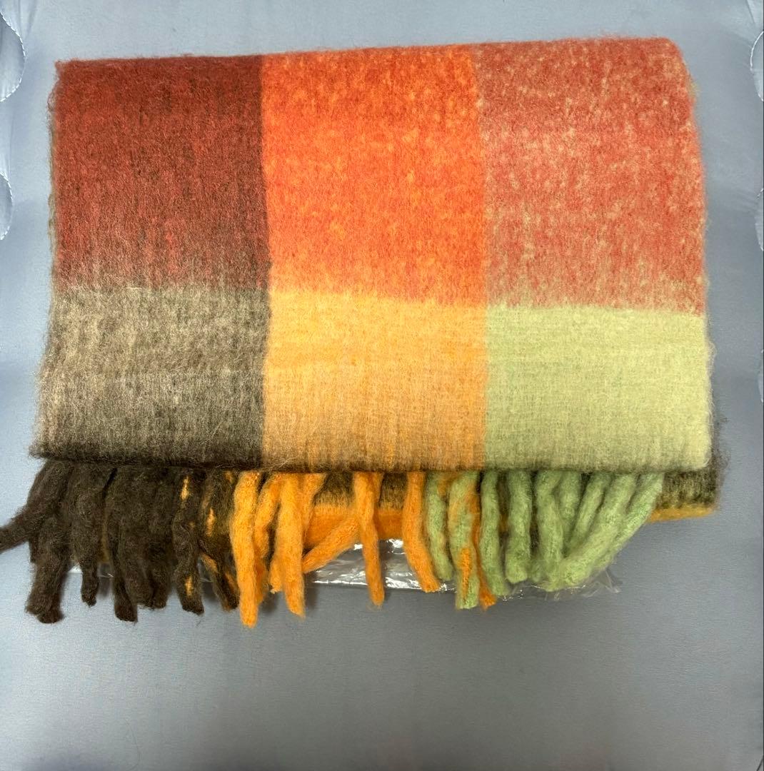 Acne Studios アクネストゥディオズ　オレンジ系チェック柄　マフラー