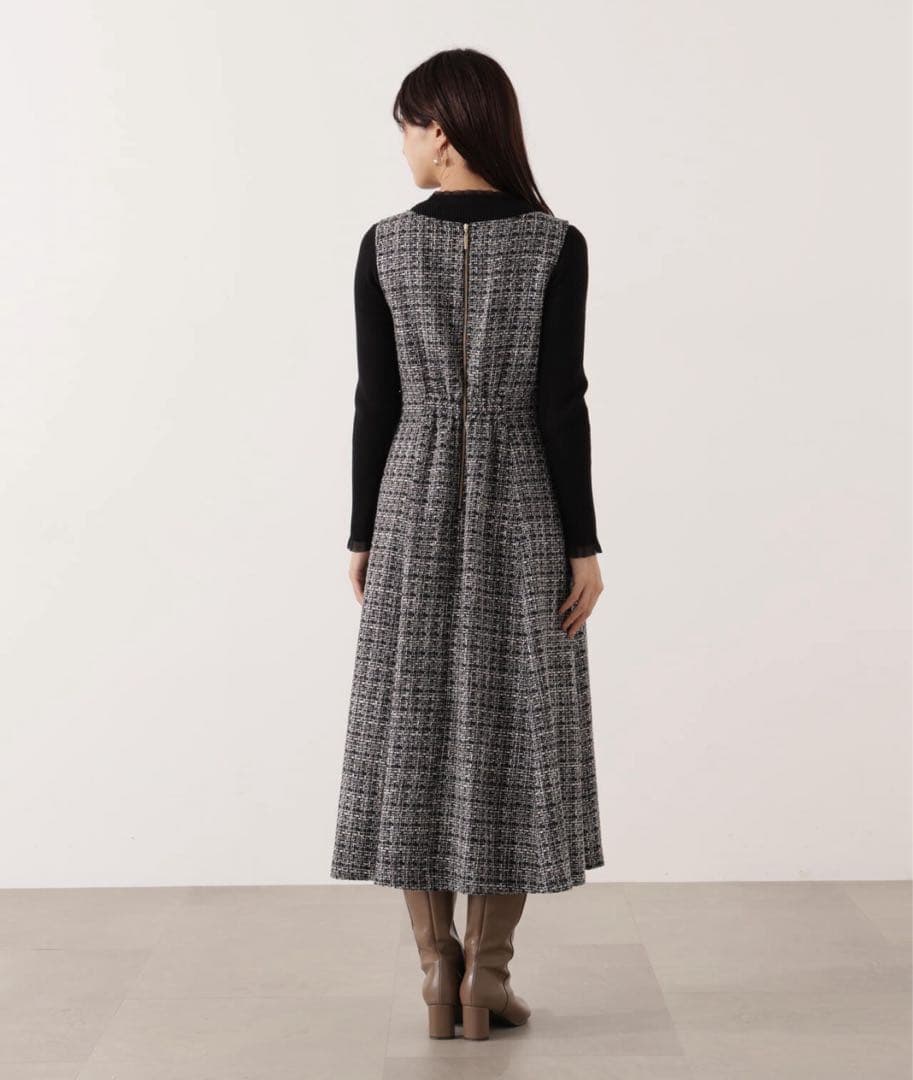 【ラベンダー】PROPORTION /ミックスツイードロングジャンスカ