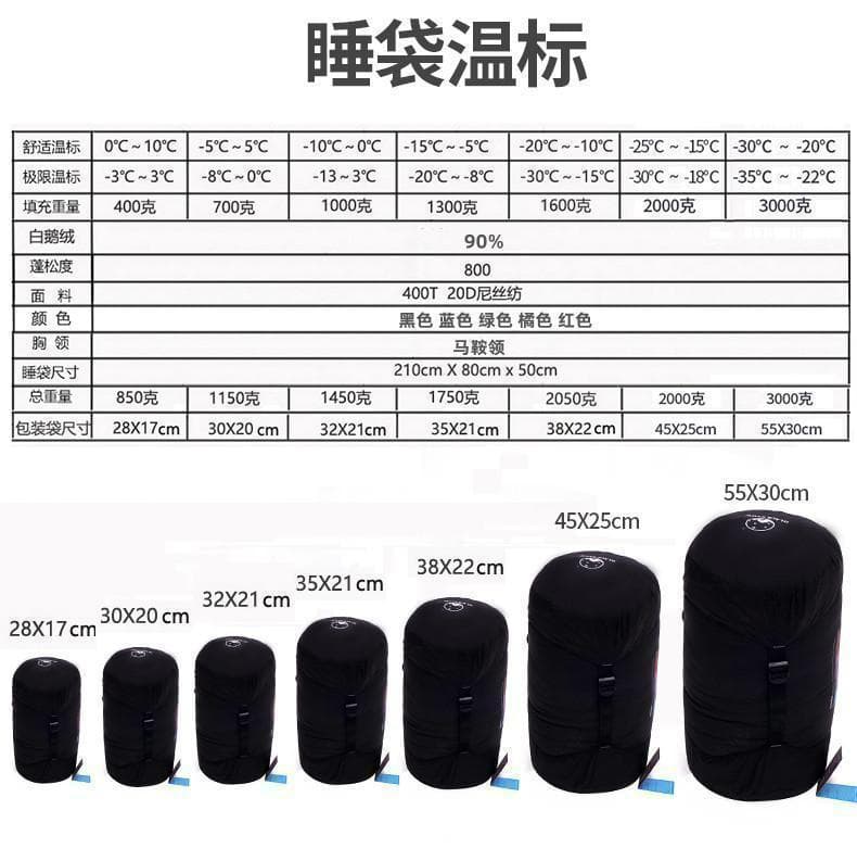 ✨後悔しない寝袋選び✨アウトドア　マミー型寝袋　ダウンシュラ　ブラック　400g