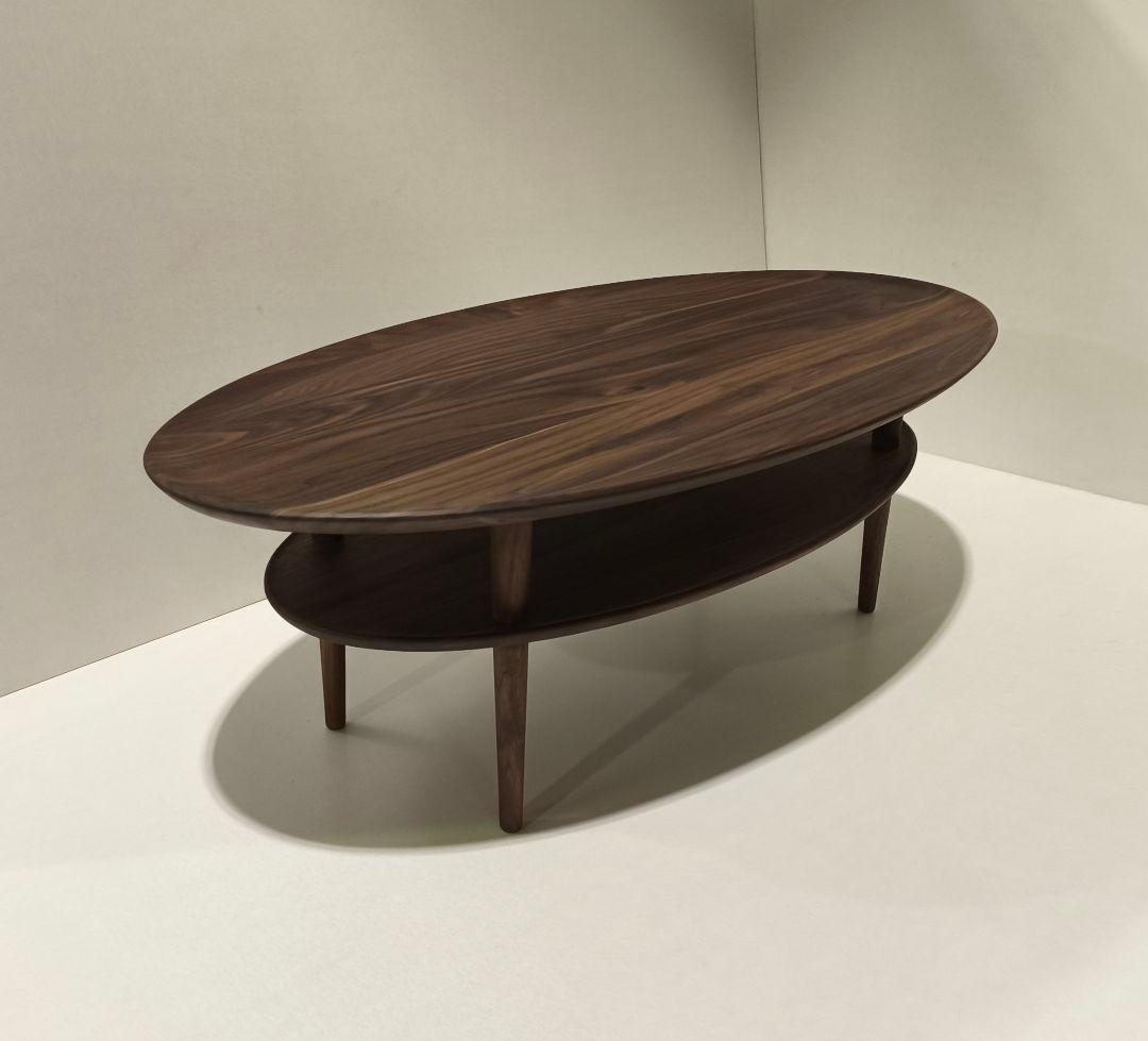 ボルドオーバル１０５ ウォールナットリビングテーブル無垢　レガーレ