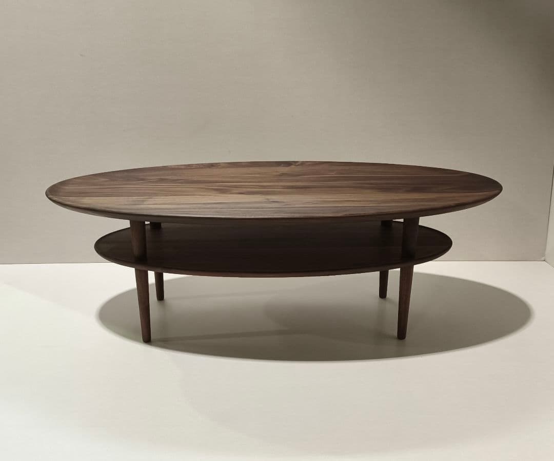 ボルドオーバル１０５ ウォールナットリビングテーブル無垢　レガーレ