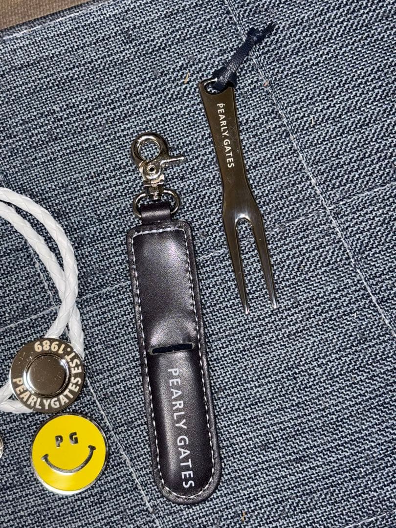 （新品）パーリーゲイツ 、高級グリーンフォーク、ボールマーカーセット