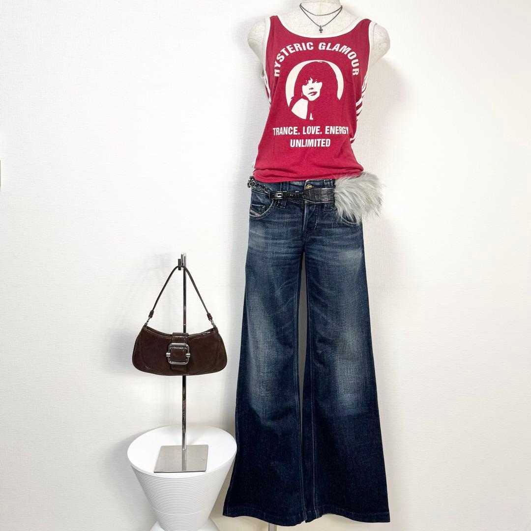 y2k❤️00s HYSTERIC GLAMOUR ヒスガール ラインタンクトップ