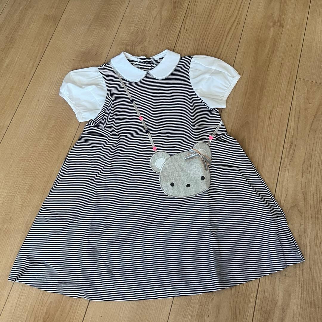familiar ストライプ 半袖ワンピース 100cm 新品