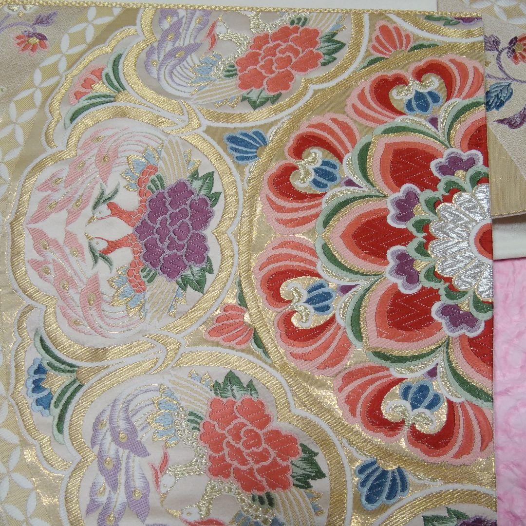 ベレンです。084⭐❣️鮮やかな金糸織❣️正倉院文様❣️六通袋帯です