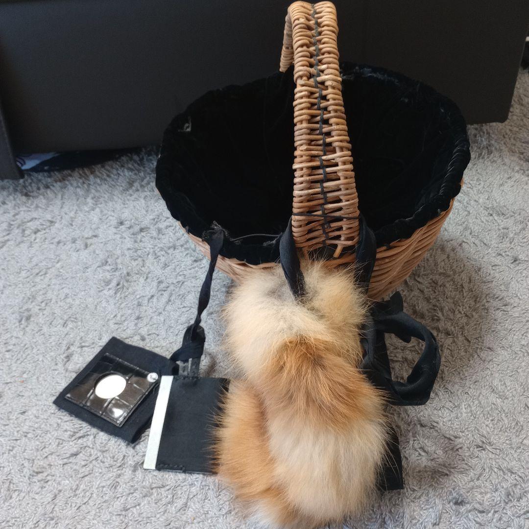 ebagosかごバッグ 黒ベルベット（日本製）