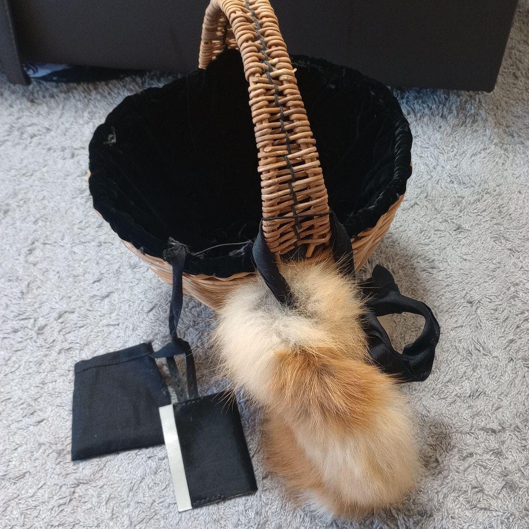 ebagosかごバッグ 黒ベルベット（日本製）