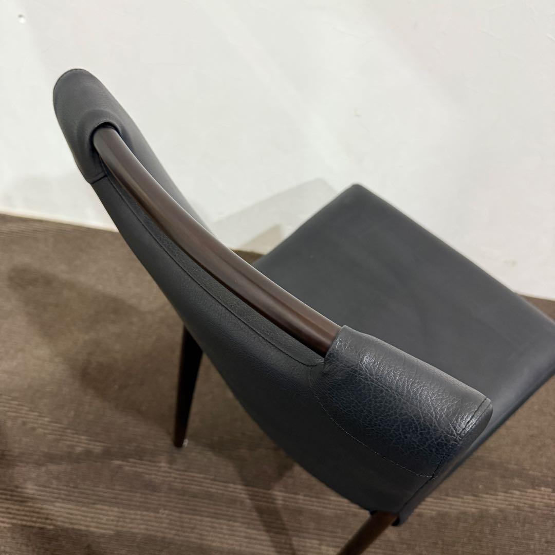 カリモク　Karimoku 牛革　ダイニングチェア　ブラック