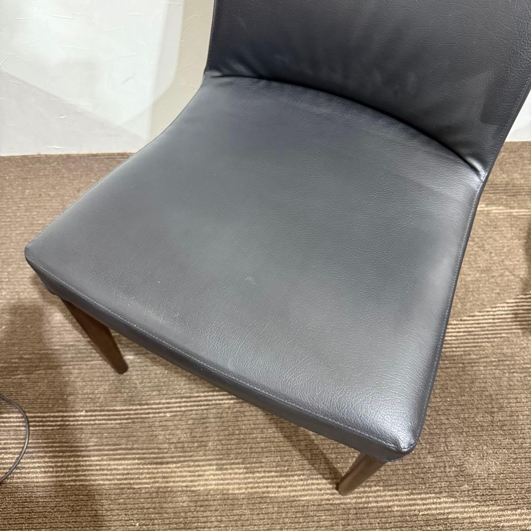 カリモク　Karimoku 牛革　ダイニングチェア　ブラック