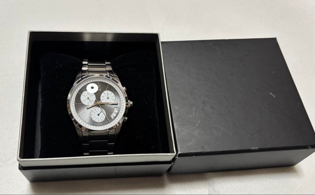   クロノグラフ メンズ腕時計 ブラック文字盤