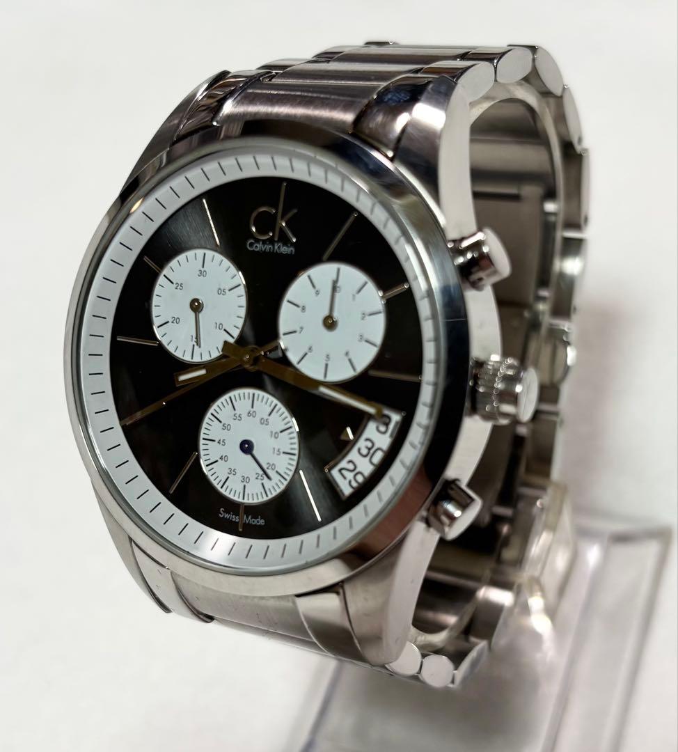   クロノグラフ メンズ腕時計 ブラック文字盤