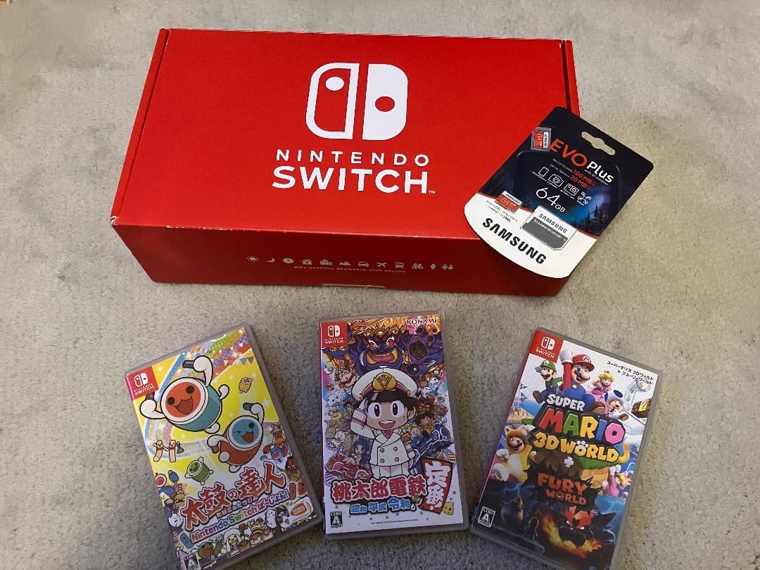 【土日限定特価】Switch 本体 バッテリー強化版 ソフト3本付