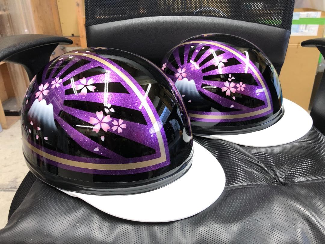 コルク半　カスタム　富士日章　三つボタン　黒紫　桜セット　高級クリヤ送料無料