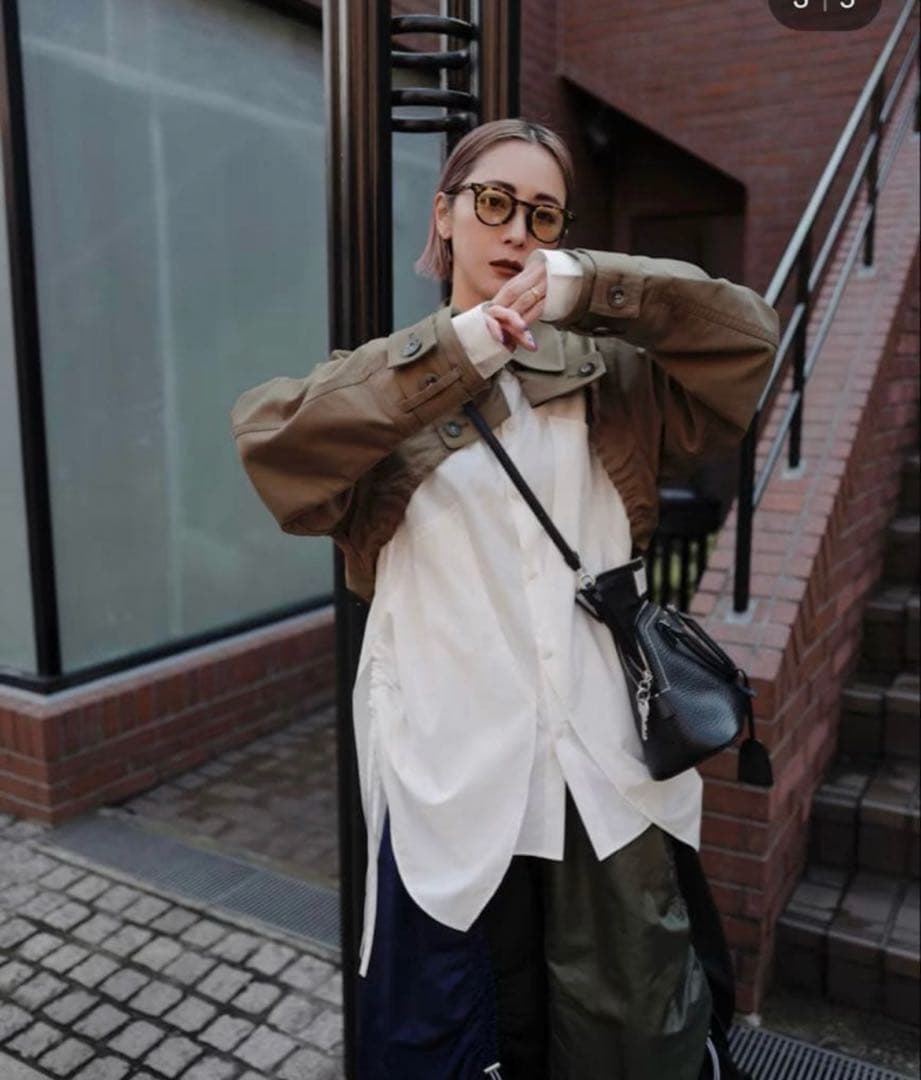 美品★ トレンチショートブルゾン