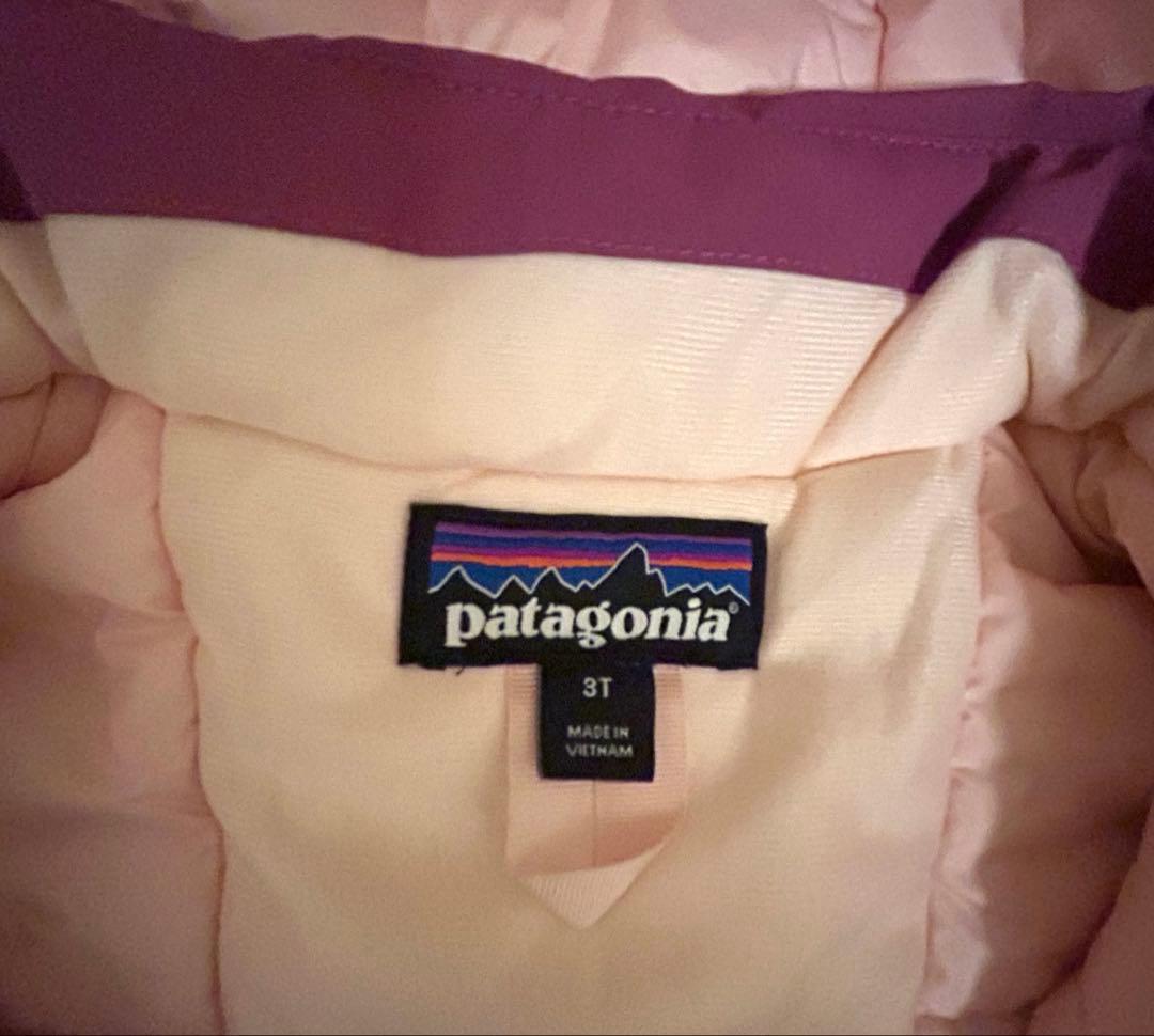 Patagonia 子ども用スキーウェア 3T ピンク/パープル
