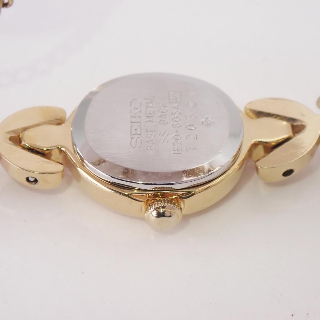 稼働★ セイコー レディース腕時計 ゴールド 赤石 ブレスレット 87年