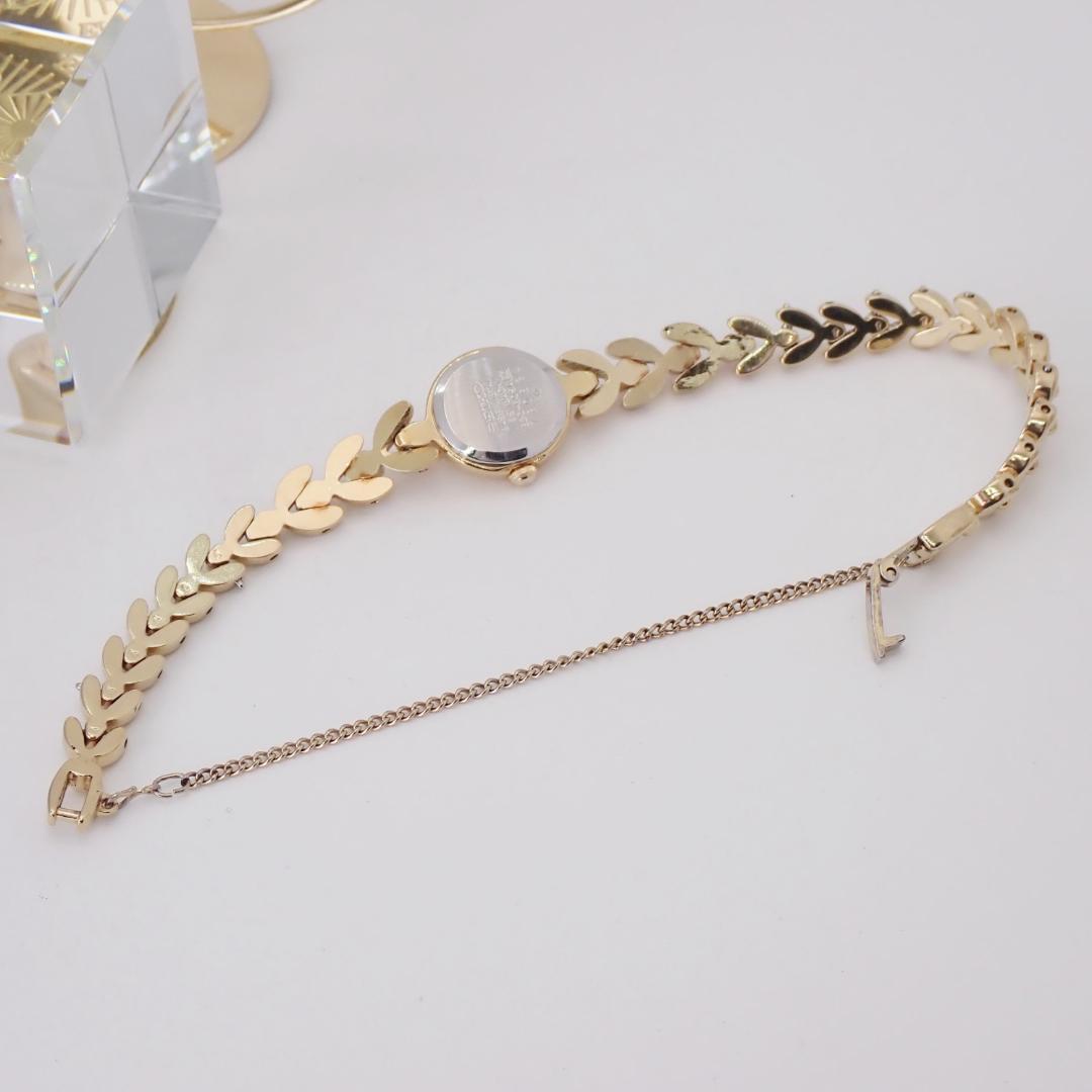 稼働★ セイコー レディース腕時計 ゴールド 赤石 ブレスレット 87年