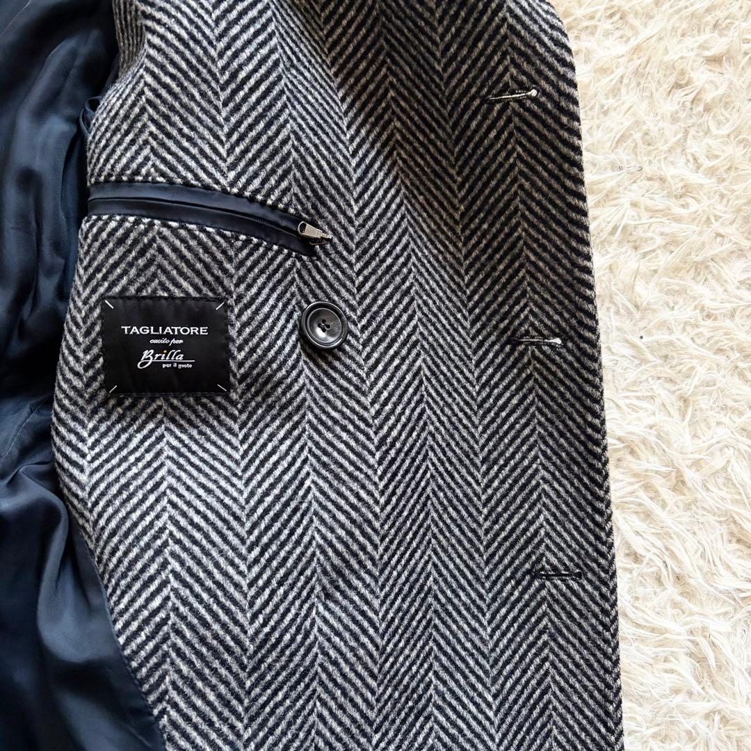 <極美品>TAGLIATORE RIPA ウール ベルデットコート サイズ44