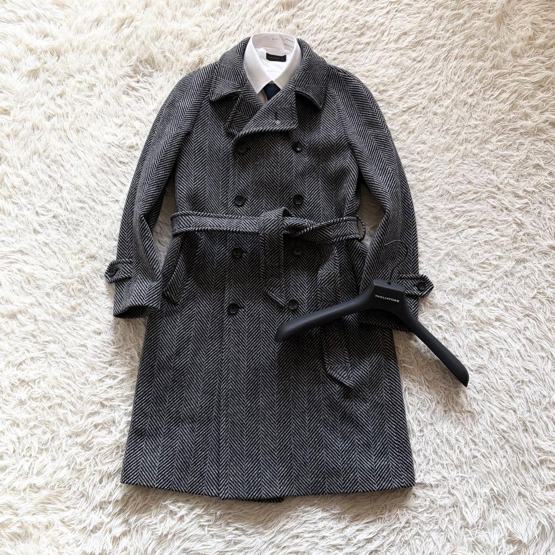 <極美品>TAGLIATORE RIPA ウール ベルデットコート サイズ44