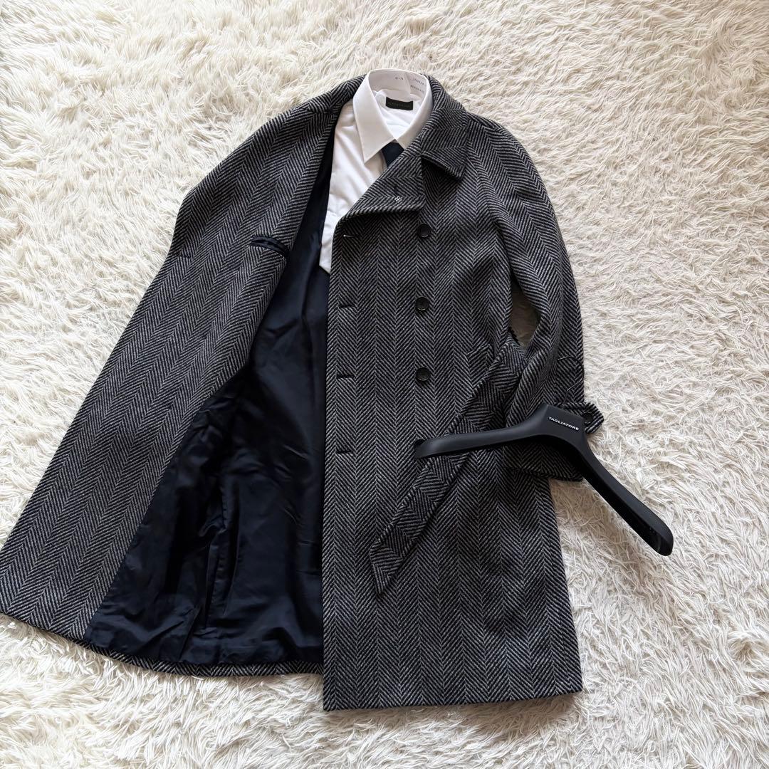 <極美品>TAGLIATORE RIPA ウール ベルデットコート サイズ44