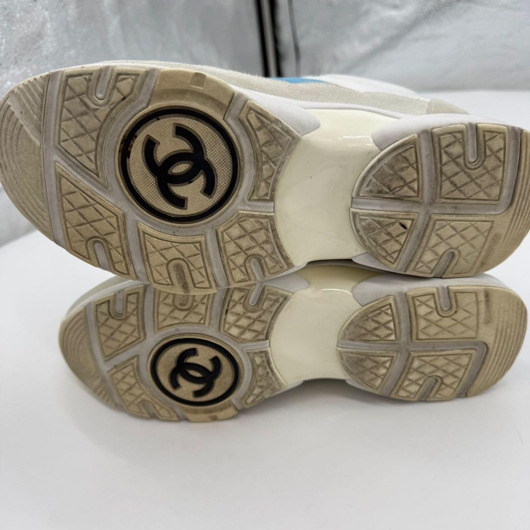 【極美品】　シャネル　CHANEL　ハイカットスニーカー　40　ロゴ　25cm