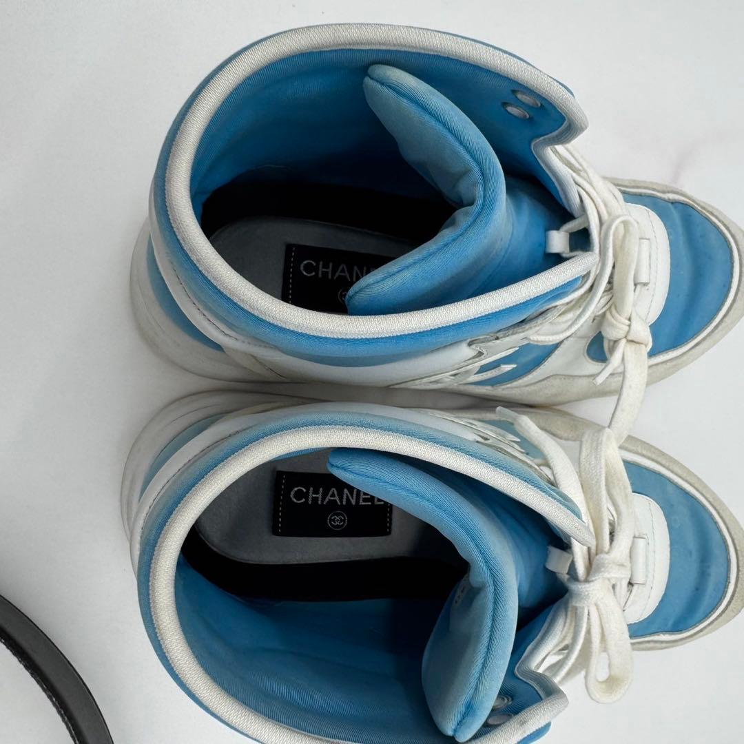 【極美品】　シャネル　CHANEL　ハイカットスニーカー　40　ロゴ　25cm
