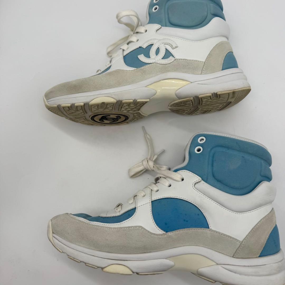 【極美品】　シャネル　CHANEL　ハイカットスニーカー　40　ロゴ　25cm