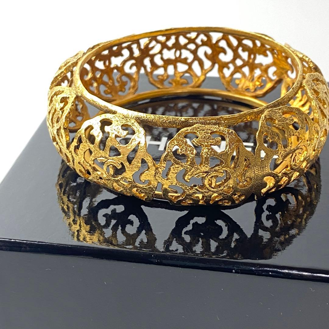 シャネル CHANEL ココマーク ビンテージ バングル ゴールド