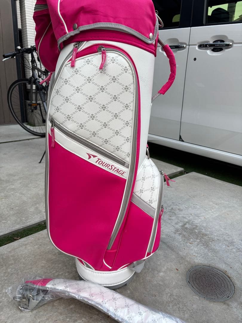 TourStage キャディバッグ ホワイト/ピンク