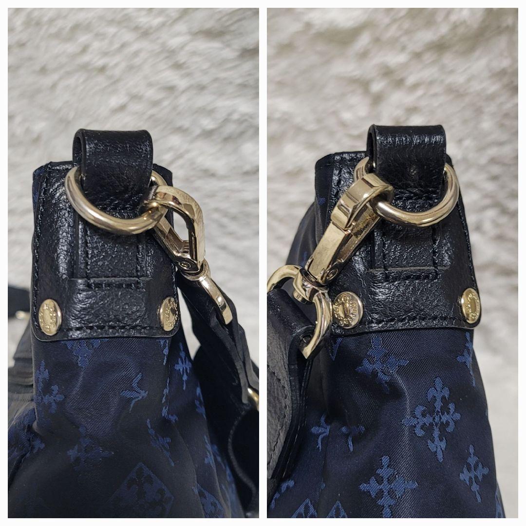 美品✨russet ラシット モノグラム ナイロン ショルダーバッグ ネイビー