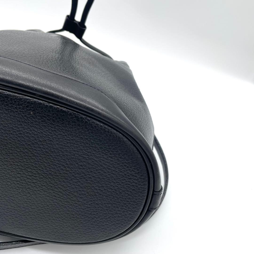 【極美品】バーバリー　ショルダーバッグ　ノバチェック　ホースロゴ　レザー　黒