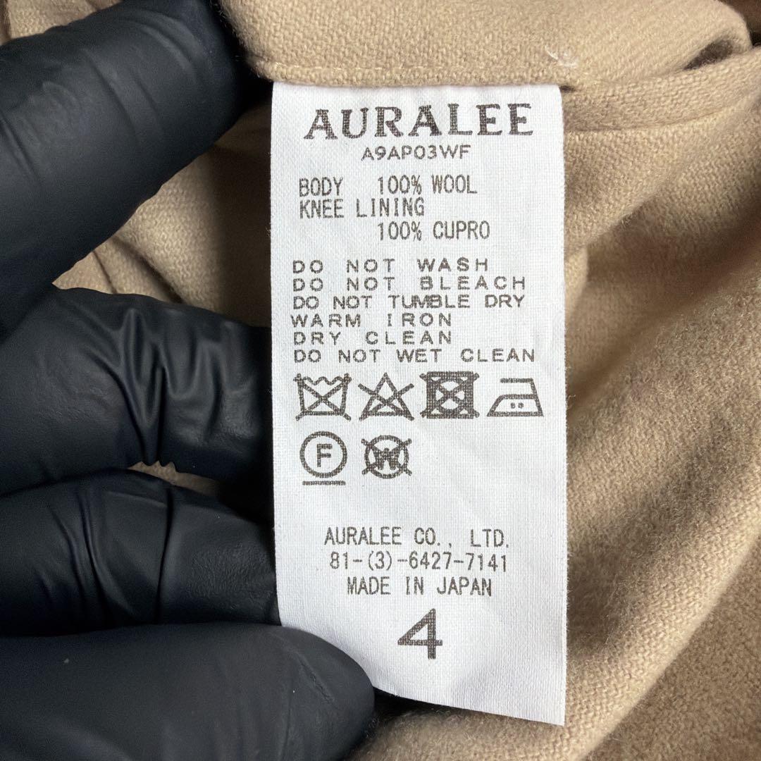 オーラリー ビーバーメルトンパンツ 4 キャメル ウール スラックス A7A