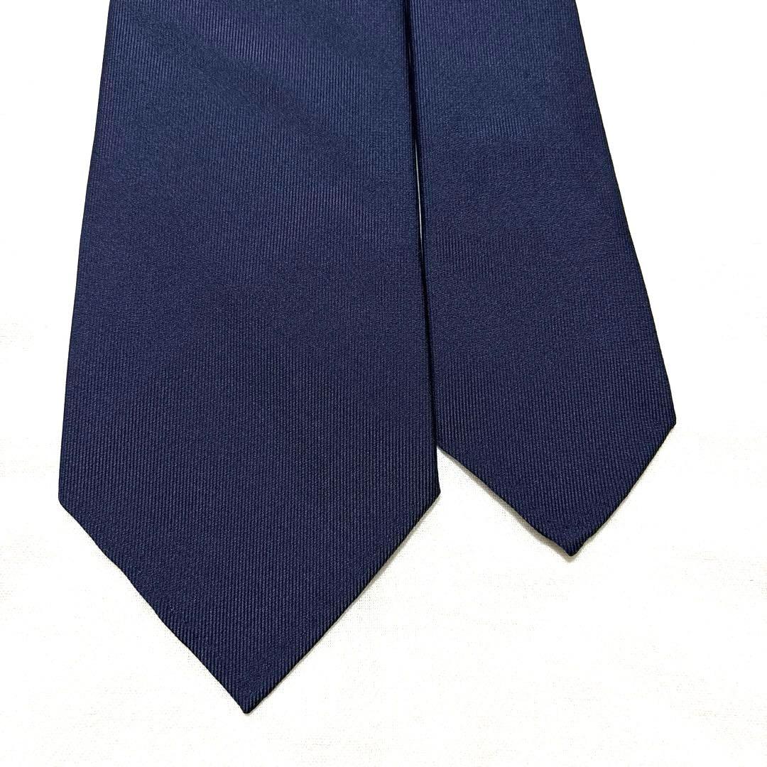 新品　FAIRFAX フェアファクス　ネクタイ　ネイビー　無地　四つ折り