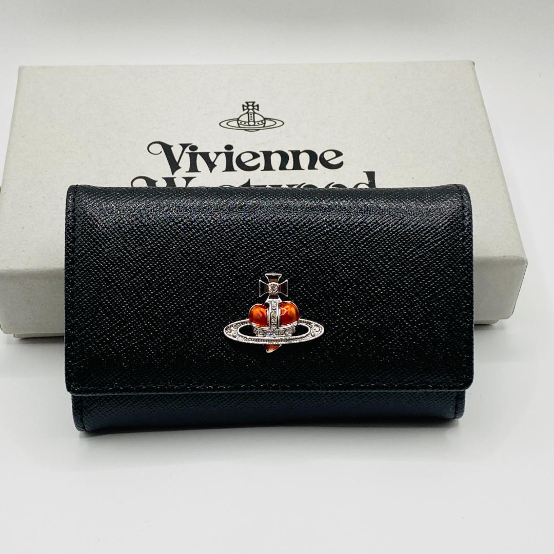 【未使用品】ヴィヴィアンウエストウッド ディアマンテ キーケース 4連 ブラック