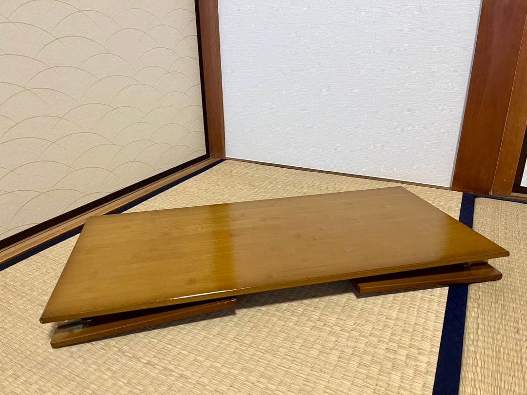 【新品未使用】木製折りたたみローテーブル