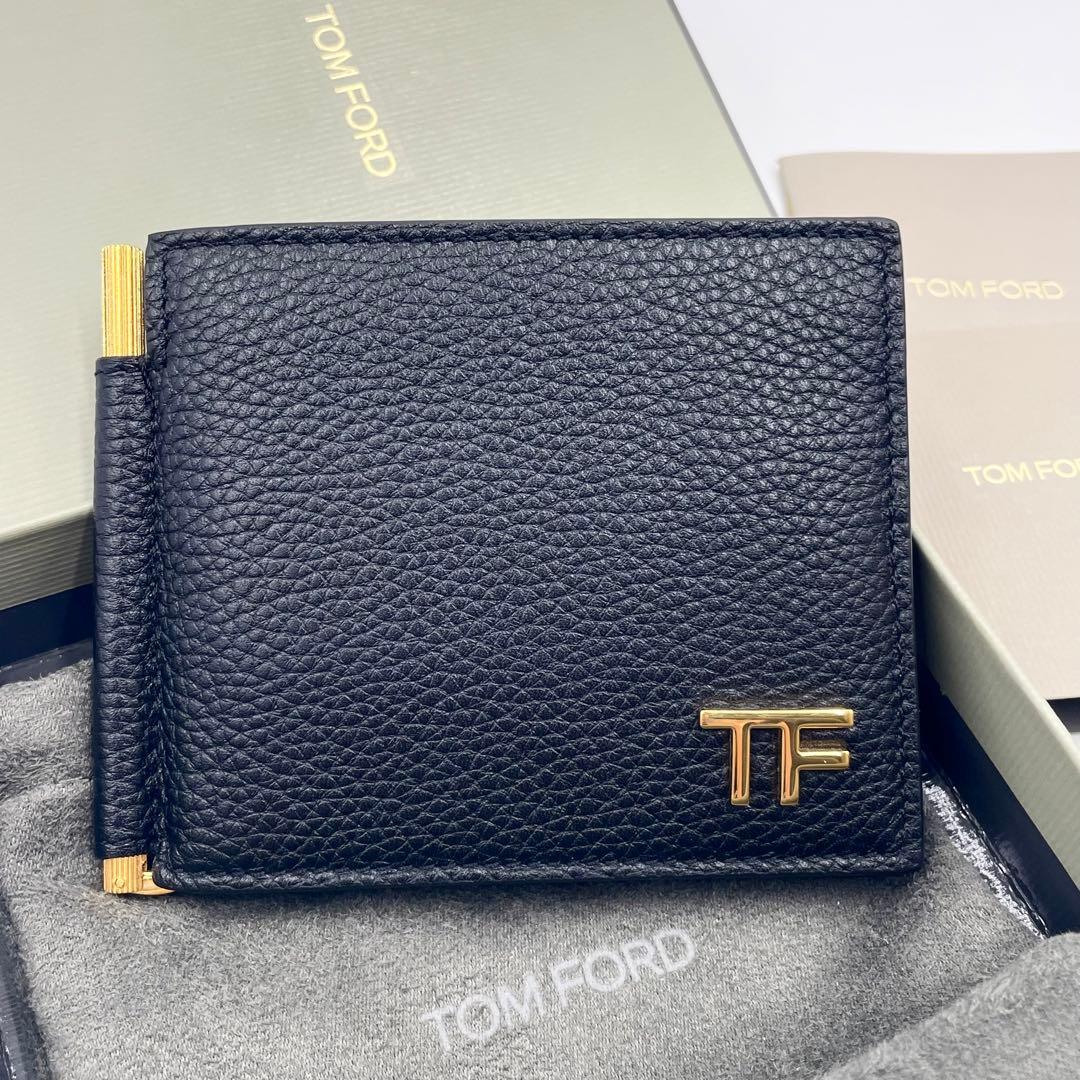 現行•未使用級✨TOM FORD トムフォード マネークリップ 折り財布TFロゴ