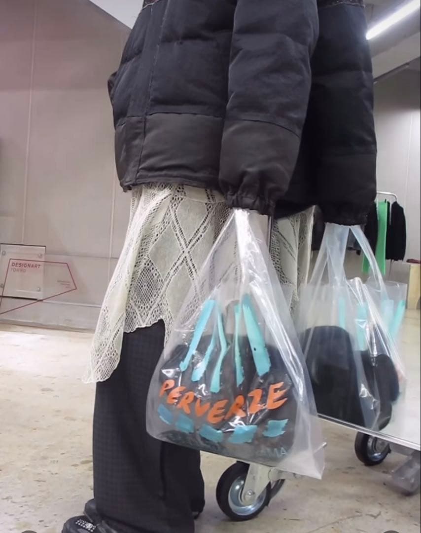 スカート perverze Knit Lace Jagged-hem Skirt