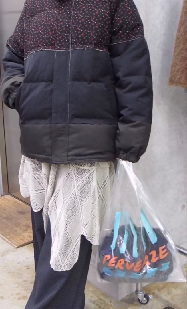 スカート perverze Knit Lace Jagged-hem Skirt