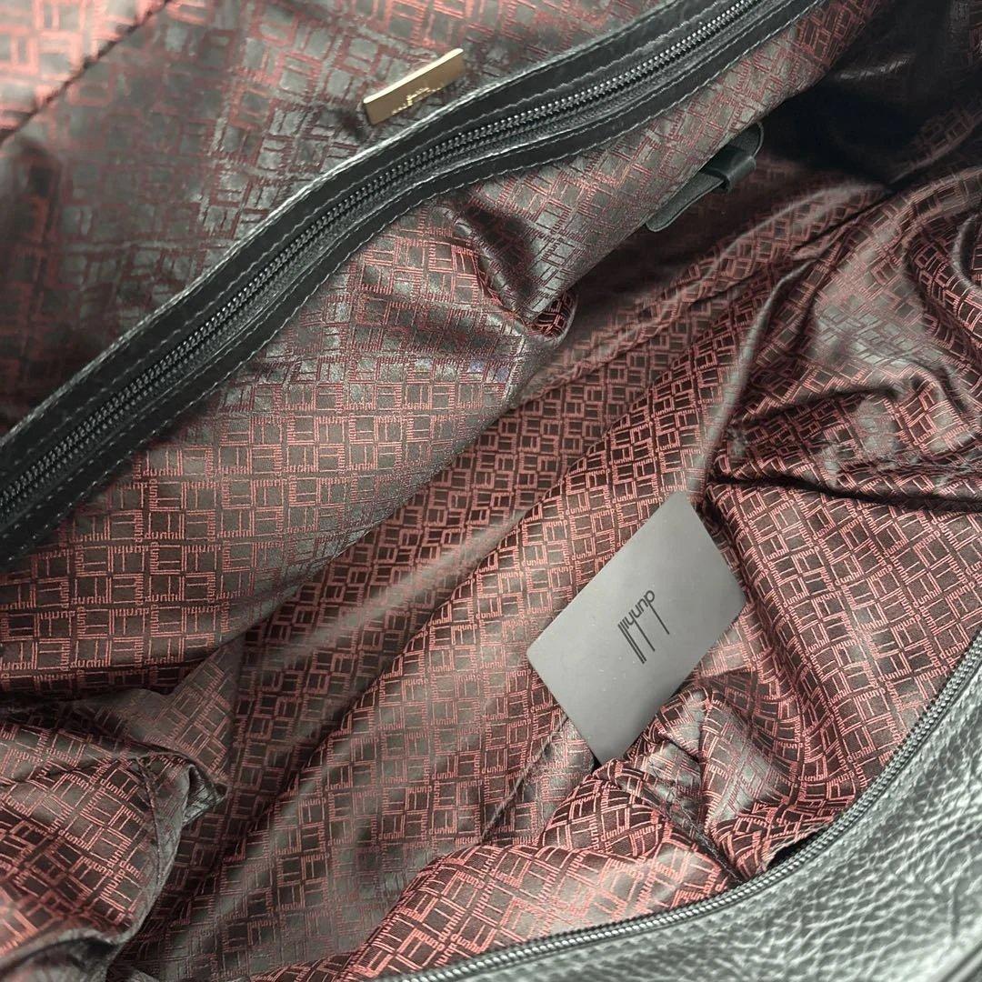 ダンヒル　アルフレッドダンヒル　ボストンバック　黒レザー　牛革　dunhill