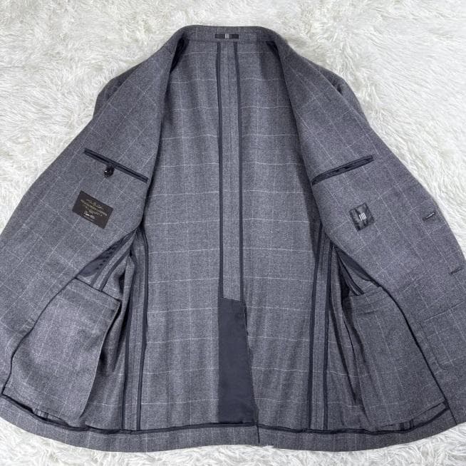 【イタリア生地】美品 スーツセレクト カノニコ スーツ ウィンドーペン AB7