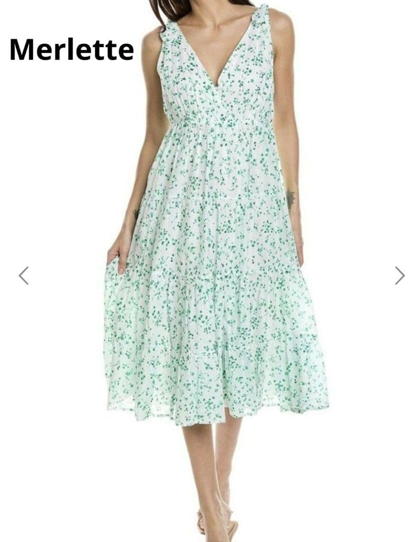 マーレット　洗える　ワンピース　総柄　ティアード 花柄