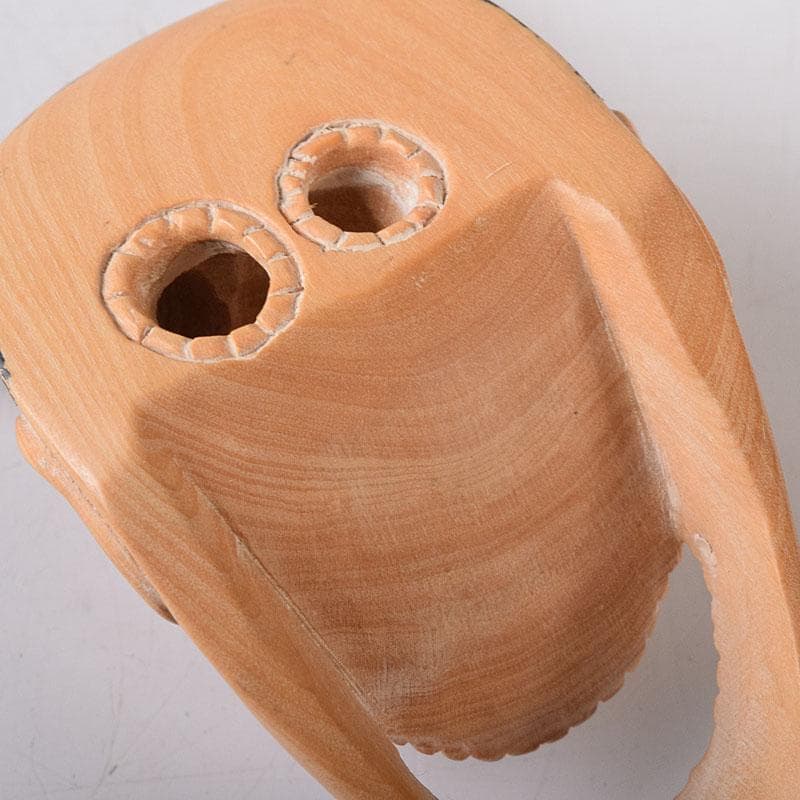 DEJAPAN 時代提げ物　木彫　面根付　能面　お面　般若面　C　7860