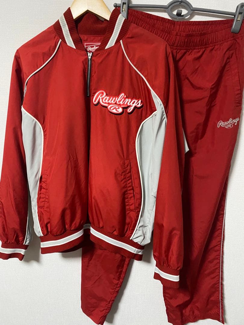 Rawlingsローリングス 野球 アシックスハーフジップ 上下セットアップ L