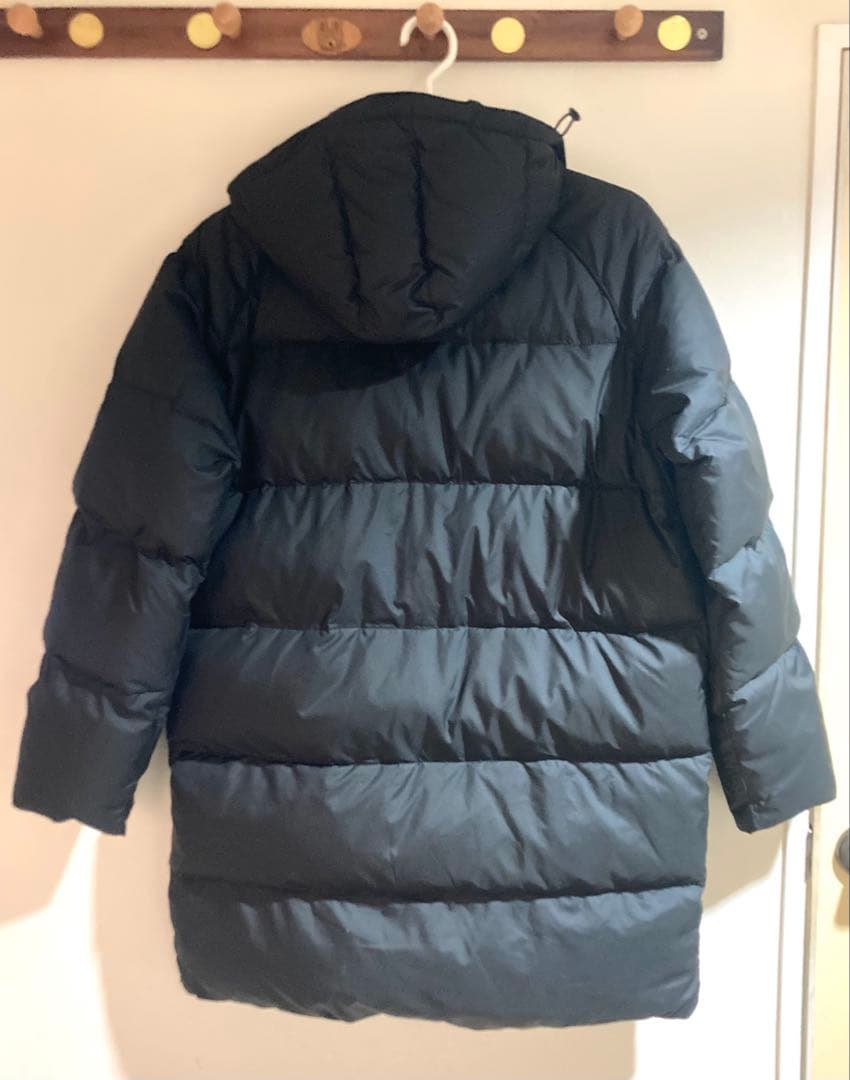 NIKE ロング ダウン ベンチコート ブラック XL フード脱着 未使用に近い