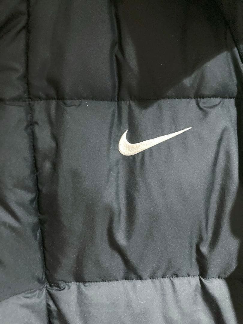 NIKE ロング ダウン ベンチコート ブラック XL フード脱着 未使用に近い