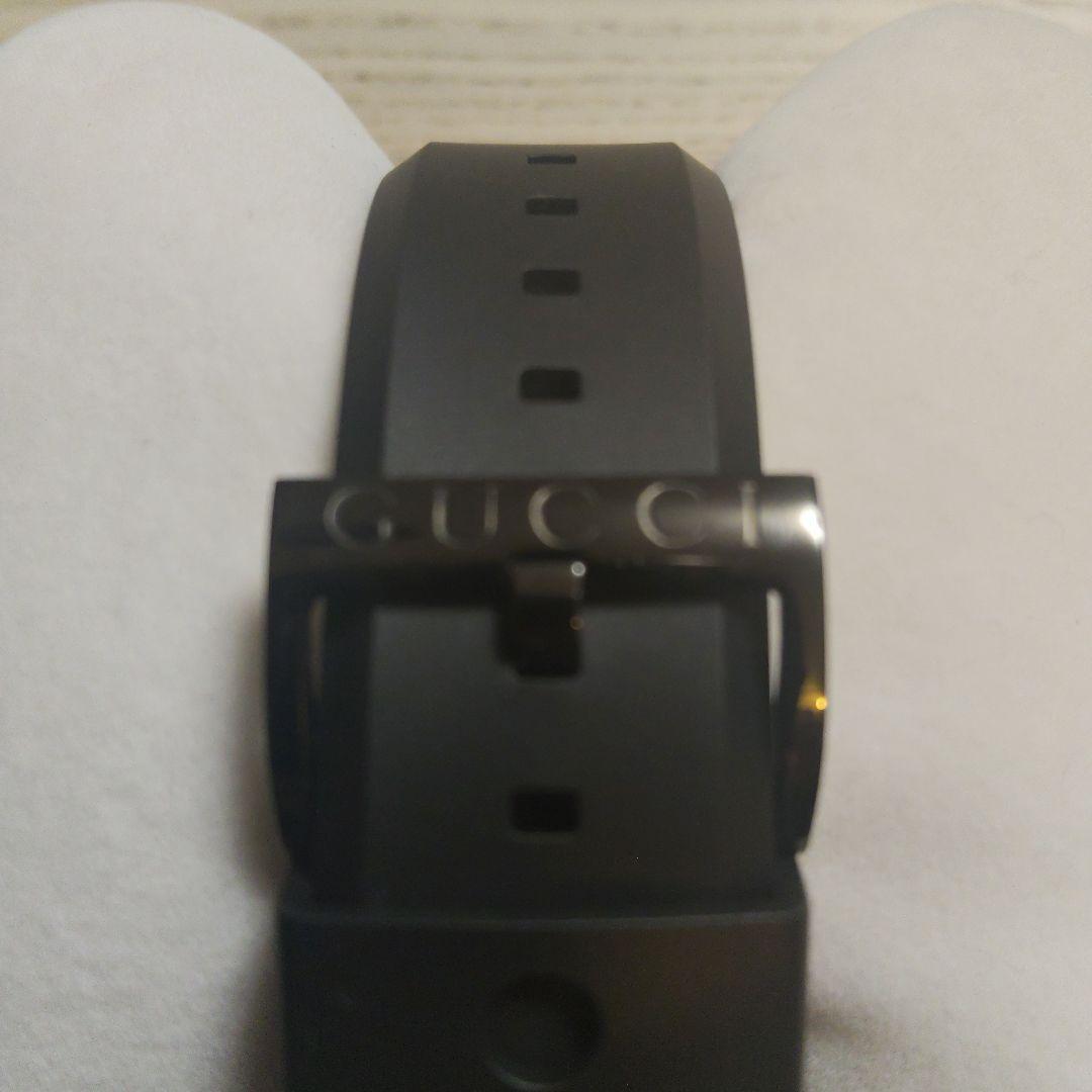 健さん専用　[最終値下げ美品] GUCCI ブラックラバーベルト 時計