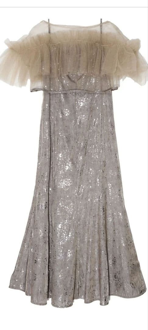 Leja チュールフリルボレロペイントマーメイドワンピースドレス